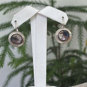 ESPO Sterling Silver 925 Button Drop Earrings